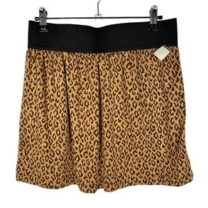 Say What Brown & Black Leopard Print Y2K Knit Mini Skirt L